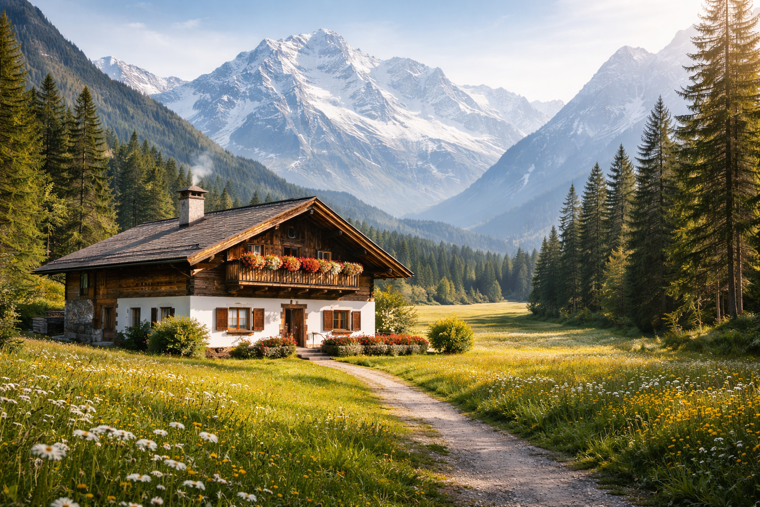 Traditionelles Haus in den Alpen